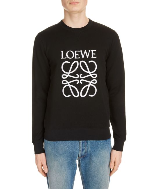 Loewe Black Embroidered Logo Sweatshirt for men