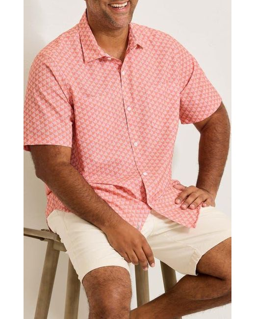 Tommy Bahama Pink Bahama Coast Tropic Geoscape Islandzone Short Sleeve Button-Up Shirt for men