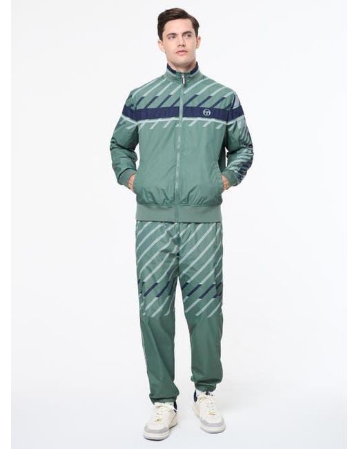 Sergio Tacchini Green Quadretto Track Jacket for men
