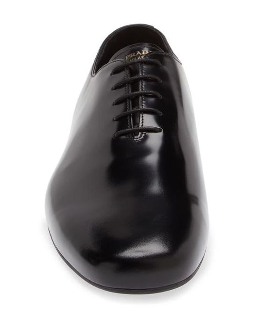 Prada Black Leather Oxford Shoes for men