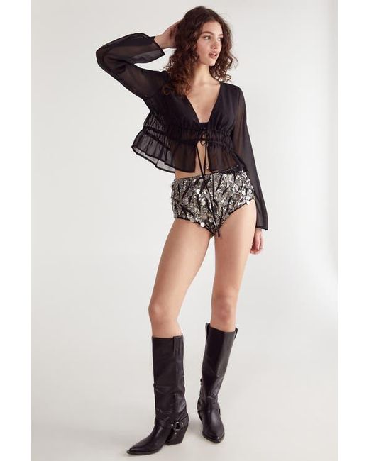 Nasty Gal Black Sequin Booty Shorts