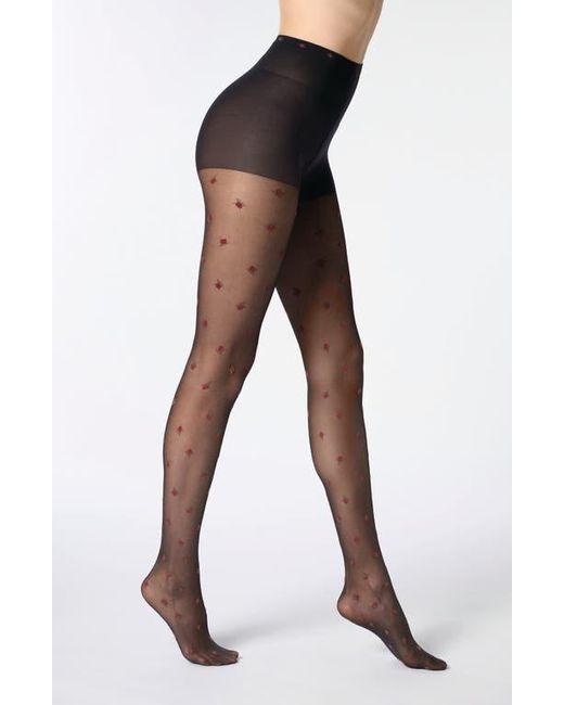 Oroblu Black Floral Sheer Tights