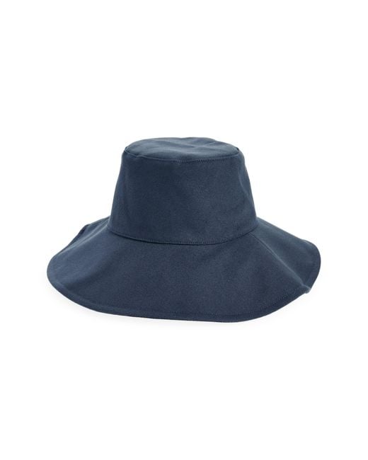 Vince Blue Cotton Canvas Bucket Sun Hat