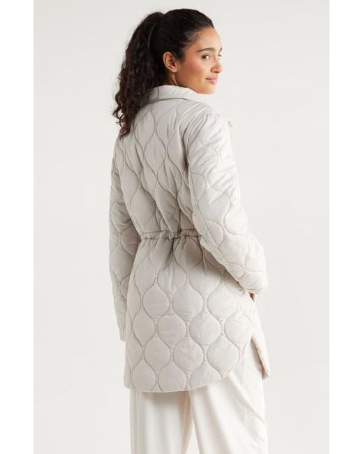 Zella White Skyline Longline Quilted Jacket
