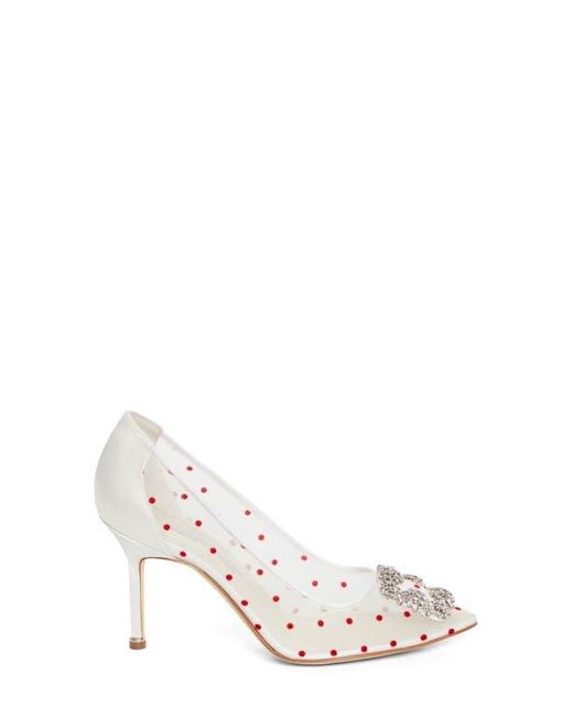 Manolo Blahnik White Hangisi Pump