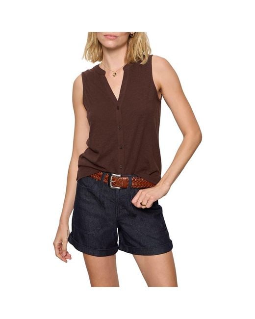 Sanctuary Blue All Set Button Tank