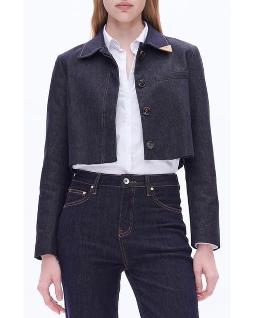 Bayeas Blue Patrick Crop Denim Jacket