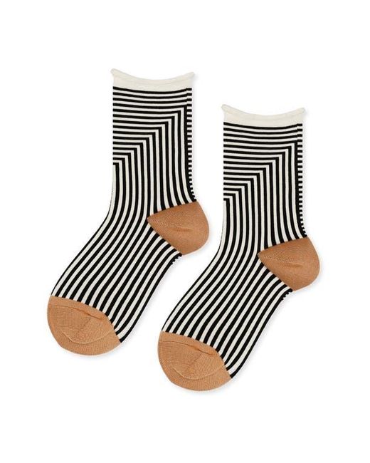 Hansel From Basel Black Corbusier Stripe Crew Socks