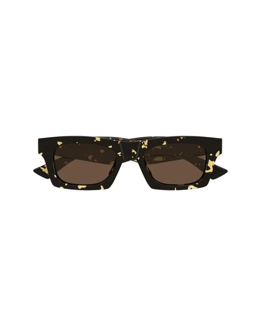 Bottega Veneta Black 51Mm Rectangular Sunglasses for men