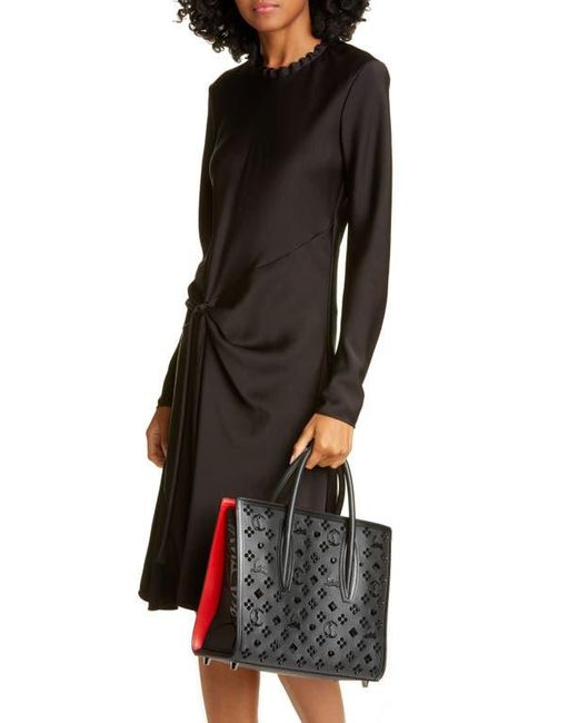 Christian Louboutin Black Medium Paloma Studded Leather Satchel