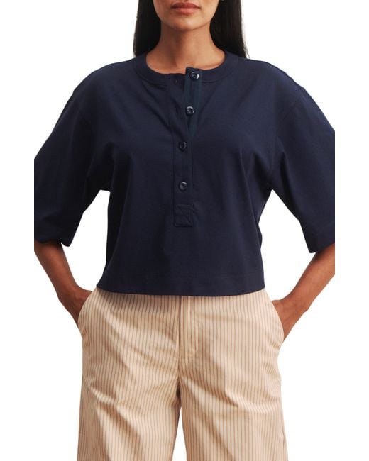 Sanctuary Blue Freya Placket Top