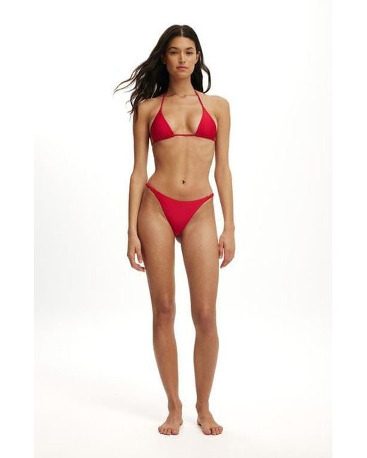 Cotton On Red Micro String Thong Bikini Bottom