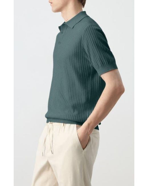 Mango Green Rib Polo for men