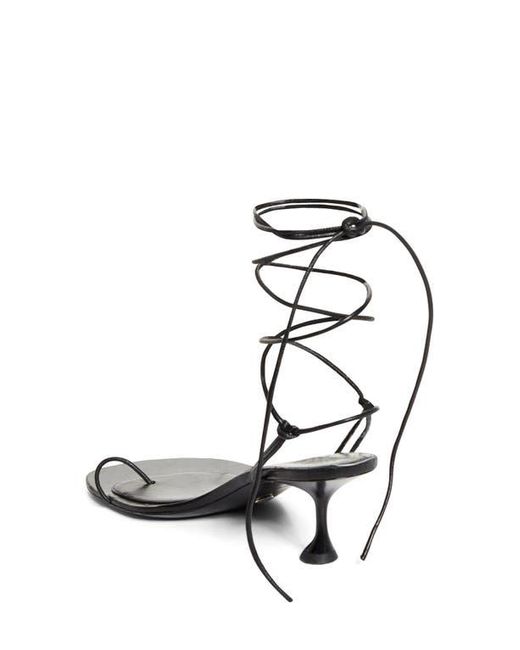 Proenza Schouler Black Slash Tie Kitten Heel Sandal