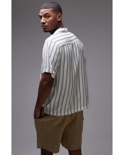Topman Multicolor Stripe Short Sleeve Camp Shirt for men