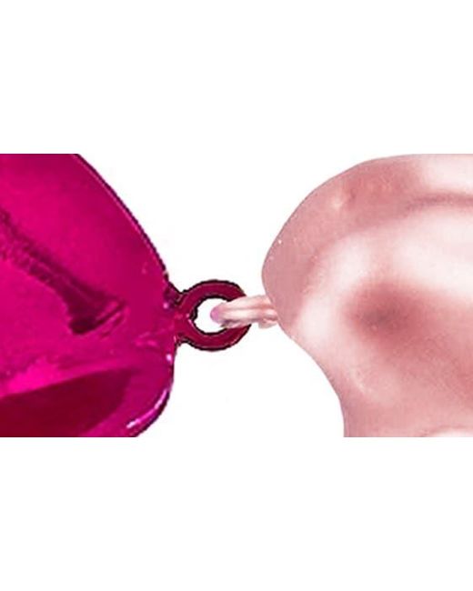 Sterling King Pink Fold Mini Drop Earrings