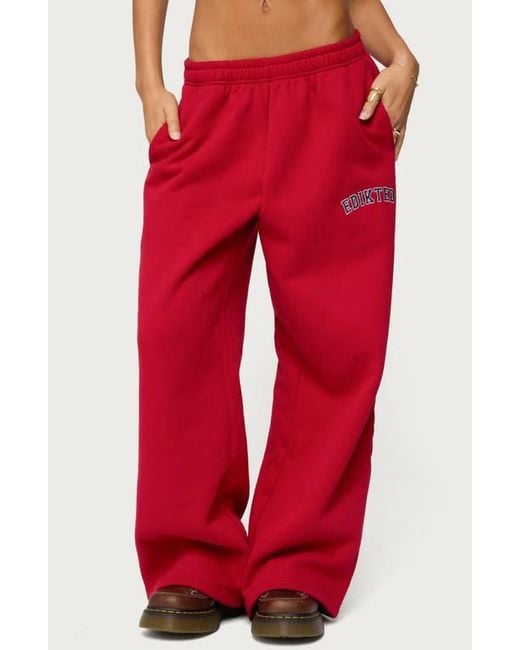 Edikted Red Major Sweatpants