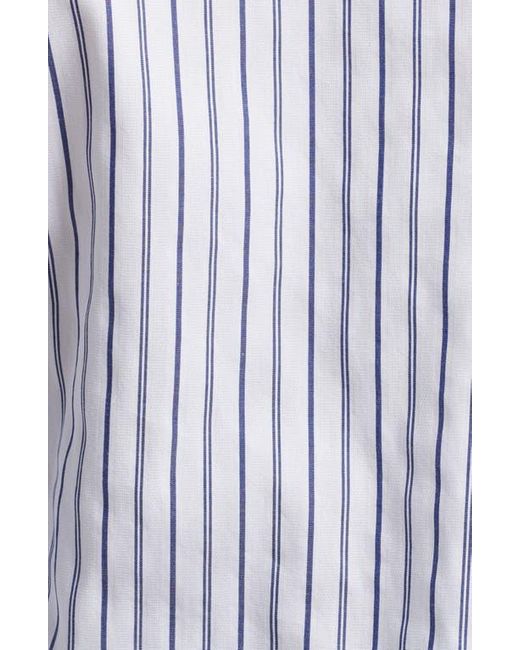 Madewell Blue Puff-Sleeve Button-Up Top