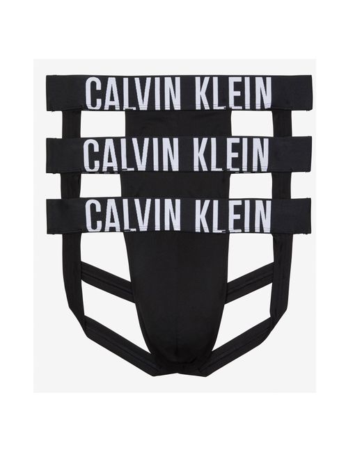 Calvin Klein Black 3-pack Performance Microfiber Jockstraps for men