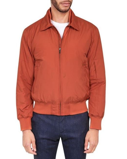 Brooklyn Brigade Red Solid Water Repellent Bomber Jacket for men