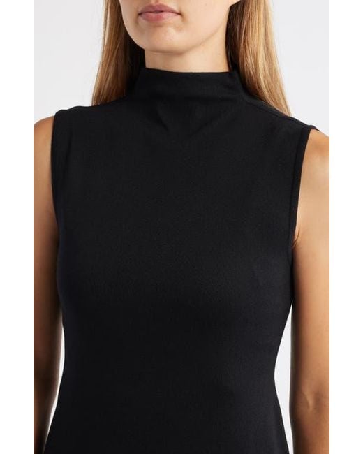 Anne Klein Black Funnel Neck Sleeveless Sweater Dress