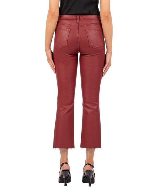 Kut From The Kloth Red Kelsey Crop Kick Flare Jeans