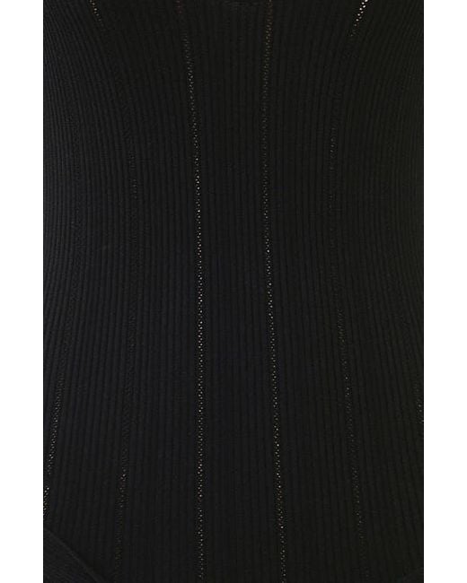 House Of Cb Black Aziza Long Sleeve Rib Minidress