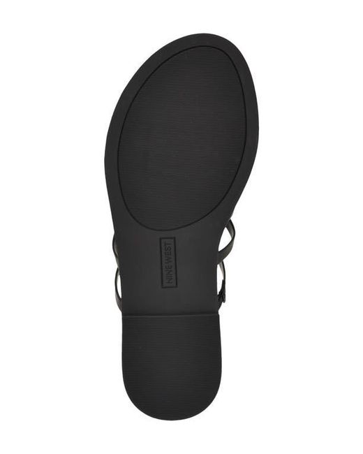 Nine West Black Digen Toe Loop Sandal