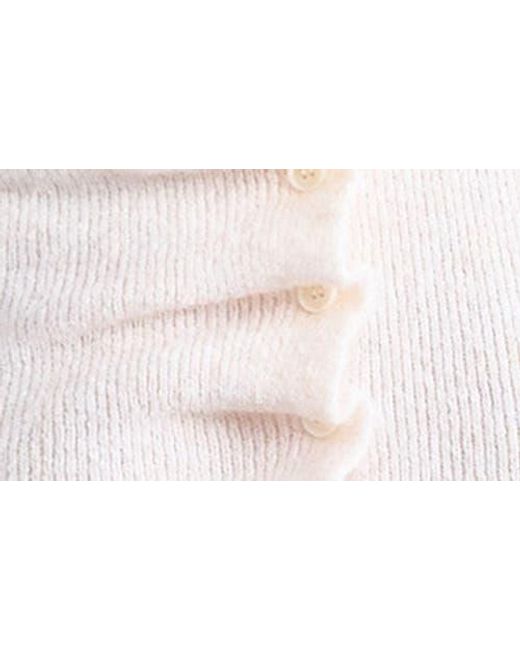 TOPSHOP Blue Ruffle Button Front Knit Top