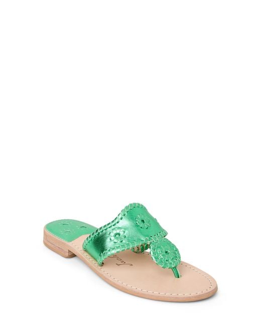 Jack Rogers Green Jacks Flat Sandal