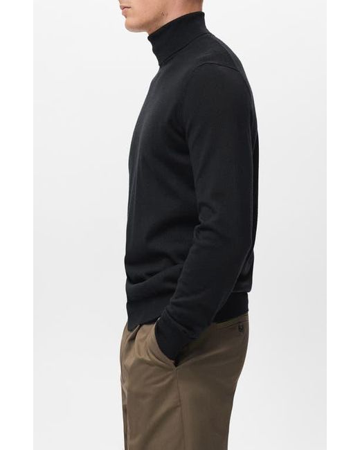 Mango Black Turtleneck Wool Sweater for men