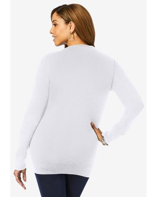 Jessica London White Fine Gauge Cardigan