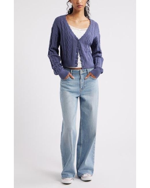 BP. Blue Mixed Stitch Cardigan