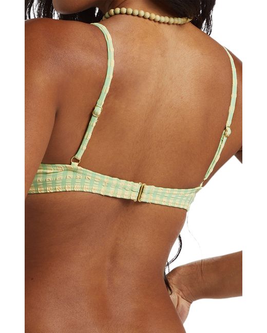 Billabong Green Wave Check Bliss Underwire Bikini Top