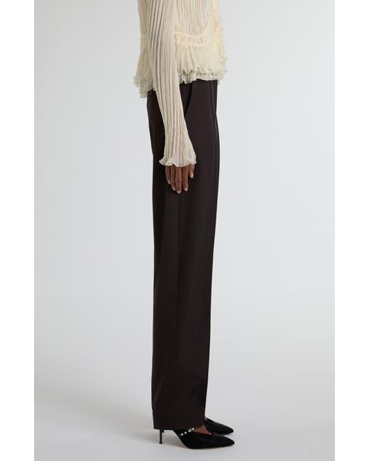 Alexander McQueen Black Pleated Wool Trousers