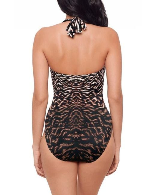 Miraclesuit Black Topkapi Utopia One-Piece Halter Swimsuit