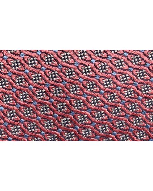 Canali Red Neat Silk Tie for men