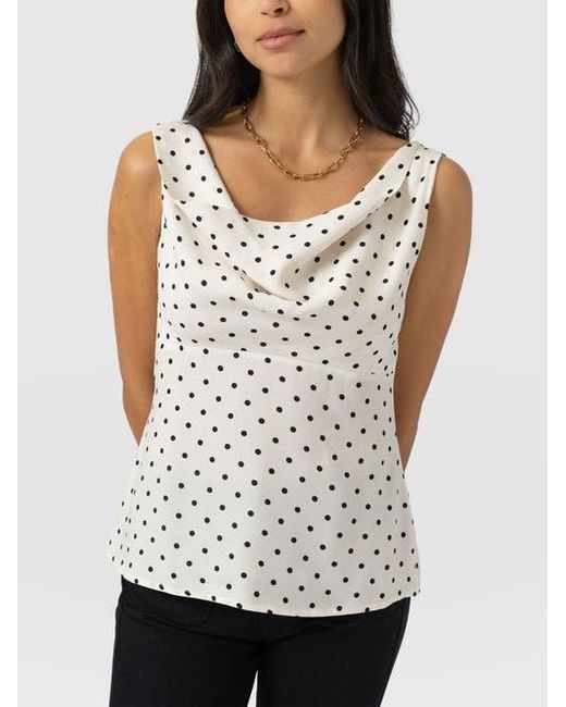 Saint + Sofia White Raye Cowl Cami