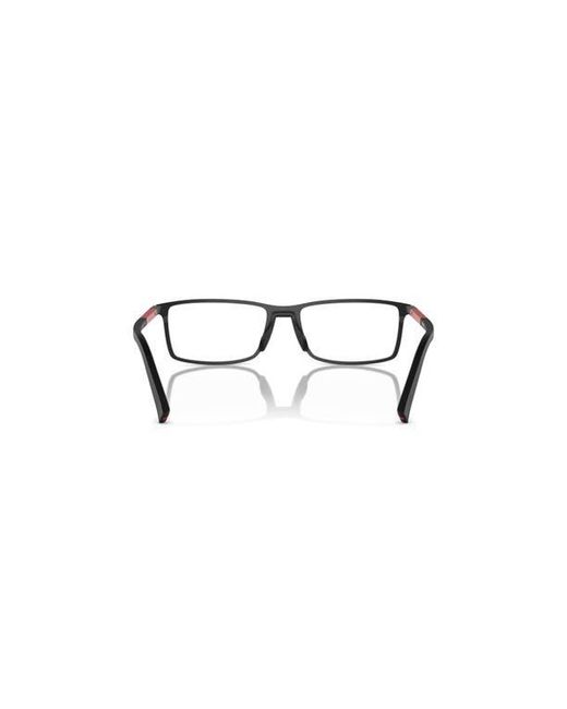 Prada Linea Rossa Black 55Mm Rectangle Optical Glasses for men