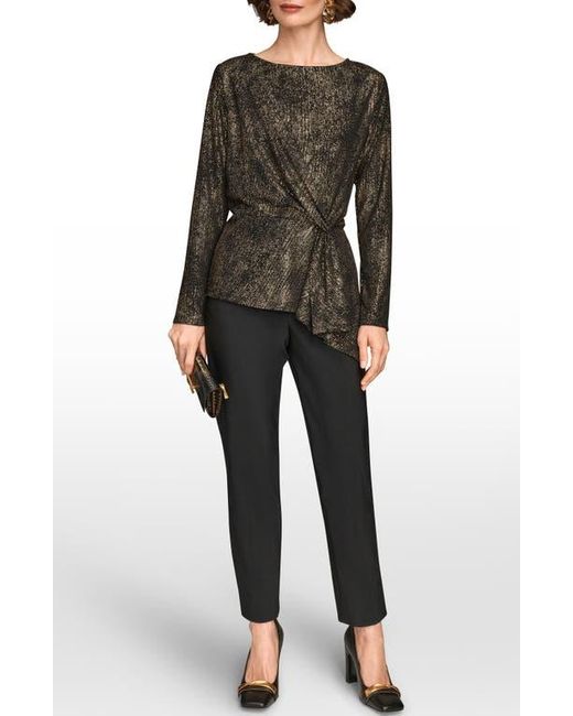 Donna Karan Black Metallic Long Sleeve Shirt