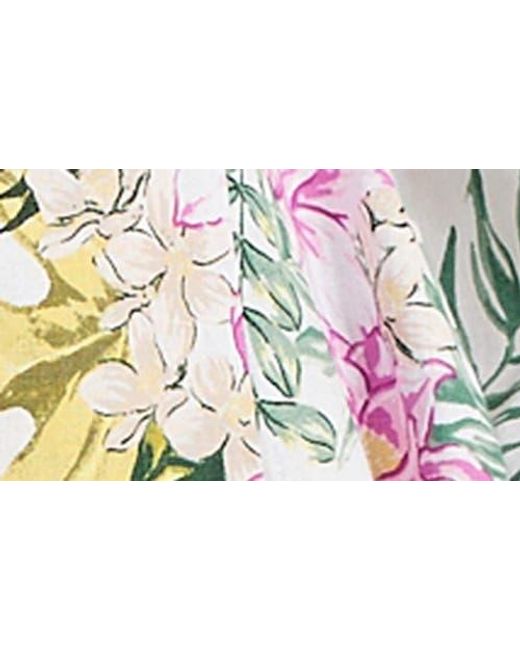 Tommy Bahama Blue Petal Of Luxury Long Sleeve Linen Dress