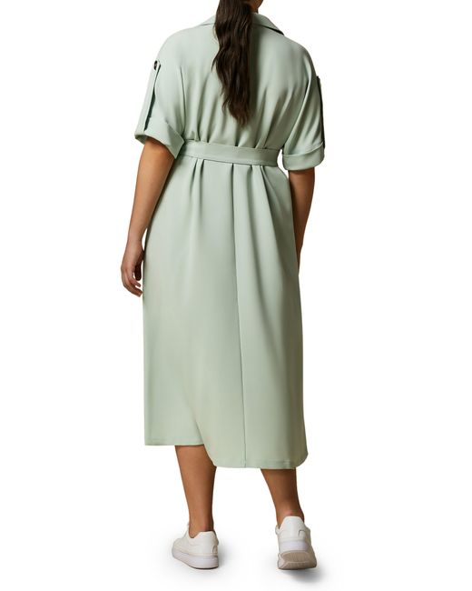 Marina Rinaldi Green Cady Coat Dress