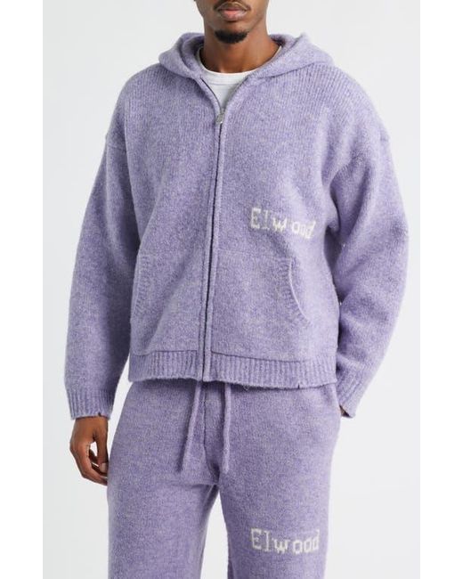 Elwood Purple Hooded Zip Cardigan for men
