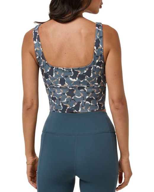 Travis Mathew Blue Moveknit Camouflage Crop Tank