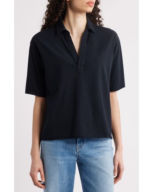 Frank & Eileen Black Patty Popover Top