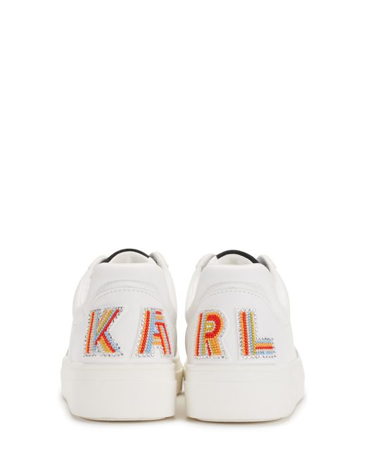 Karl Lagerfeld White Calico Logo Sneaker