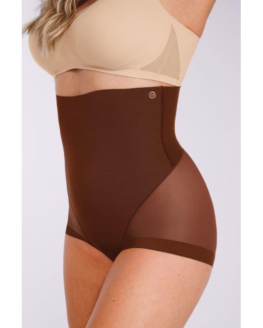Shapellx Black High Waist Mesh Tummy Control Brief