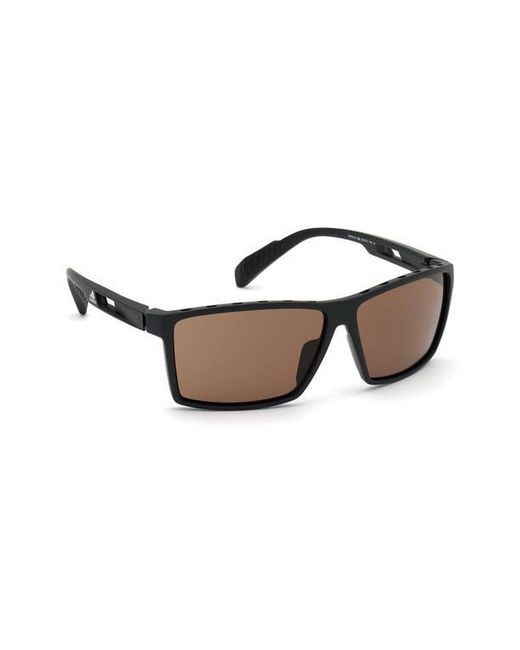Adidas Brown 63Mm Rectangular Sunglasses for men