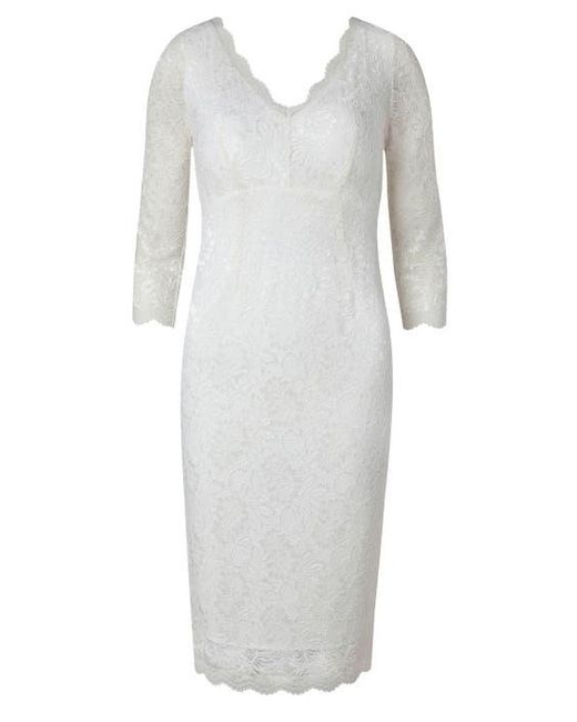 Alie Street London Gray Anya V-Neck Lace Wedding Dress