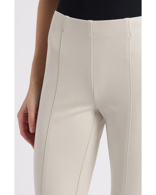 Apny White Split Hem Pull-On Crop Slim Pants